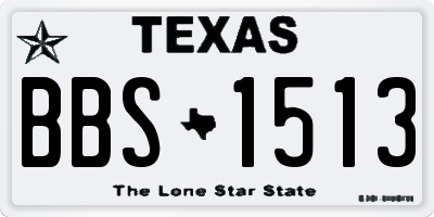 TX license plate BBS1513