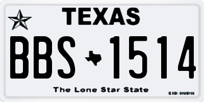 TX license plate BBS1514