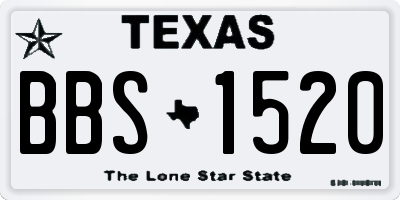 TX license plate BBS1520