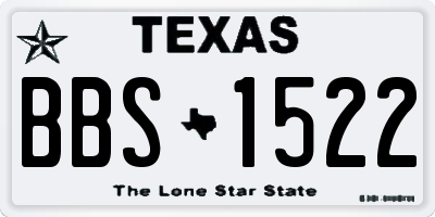 TX license plate BBS1522
