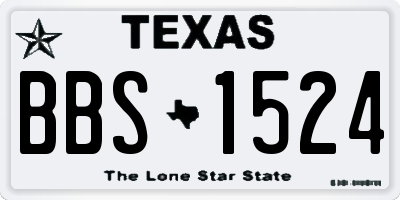 TX license plate BBS1524