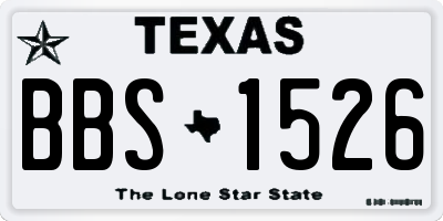 TX license plate BBS1526