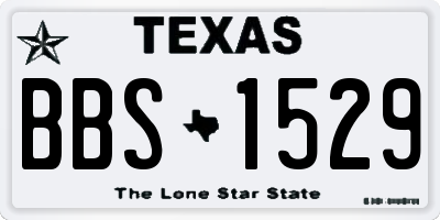 TX license plate BBS1529