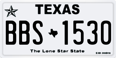TX license plate BBS1530