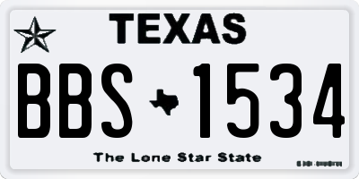 TX license plate BBS1534