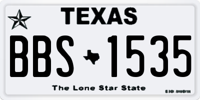 TX license plate BBS1535
