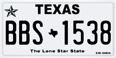 TX license plate BBS1538