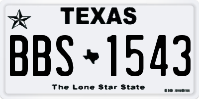 TX license plate BBS1543