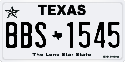 TX license plate BBS1545