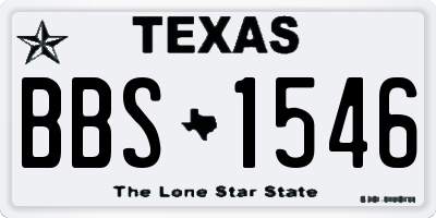TX license plate BBS1546