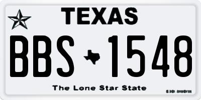 TX license plate BBS1548