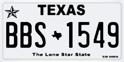 TX license plate BBS1549