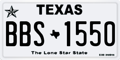 TX license plate BBS1550