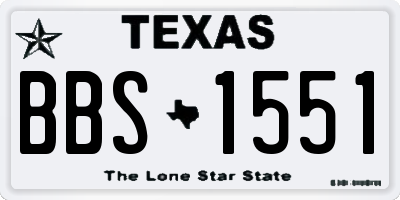 TX license plate BBS1551