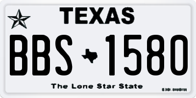 TX license plate BBS1580