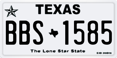 TX license plate BBS1585