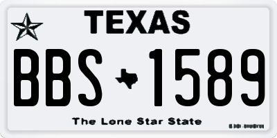 TX license plate BBS1589