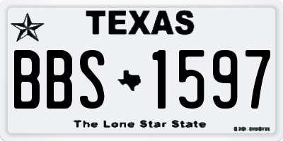 TX license plate BBS1597