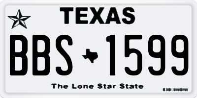 TX license plate BBS1599