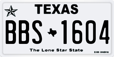 TX license plate BBS1604