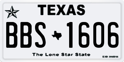 TX license plate BBS1606