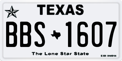 TX license plate BBS1607