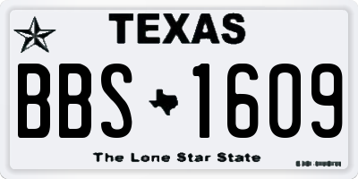 TX license plate BBS1609