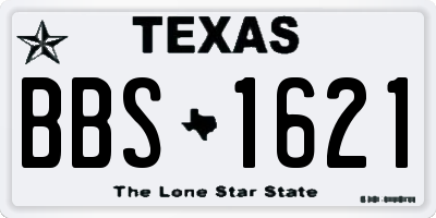 TX license plate BBS1621
