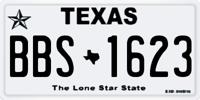 TX license plate BBS1623