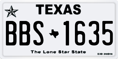 TX license plate BBS1635