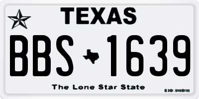 TX license plate BBS1639