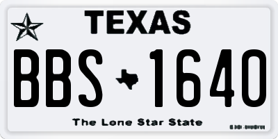 TX license plate BBS1640