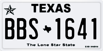TX license plate BBS1641