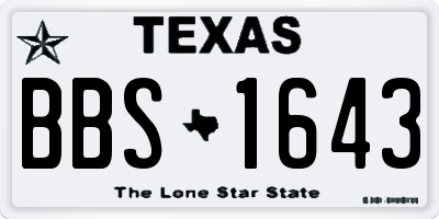 TX license plate BBS1643