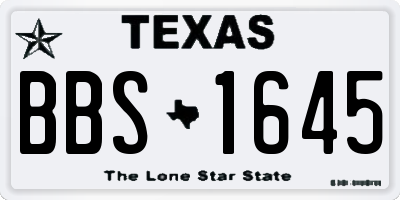 TX license plate BBS1645