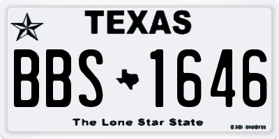 TX license plate BBS1646