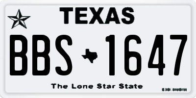 TX license plate BBS1647