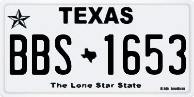 TX license plate BBS1653