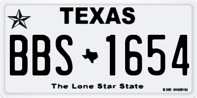 TX license plate BBS1654