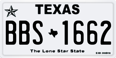 TX license plate BBS1662