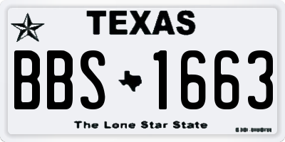 TX license plate BBS1663