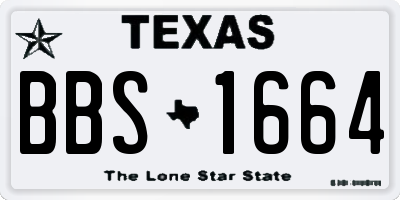TX license plate BBS1664