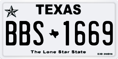 TX license plate BBS1669