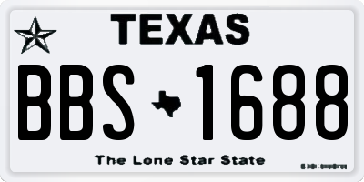TX license plate BBS1688