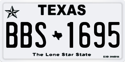 TX license plate BBS1695