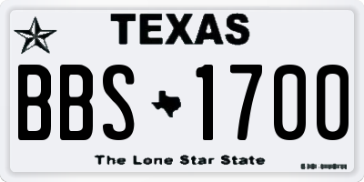 TX license plate BBS1700