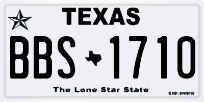 TX license plate BBS1710