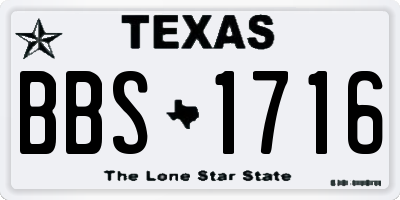TX license plate BBS1716