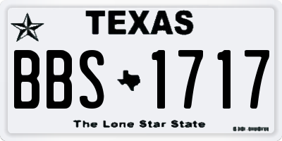 TX license plate BBS1717