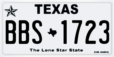 TX license plate BBS1723